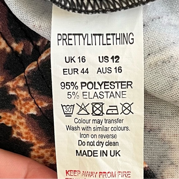 Pretty Little Thing Leopard Print Stretch Strappy Body Con MIdi Dress 12 - Picture 11 of 11